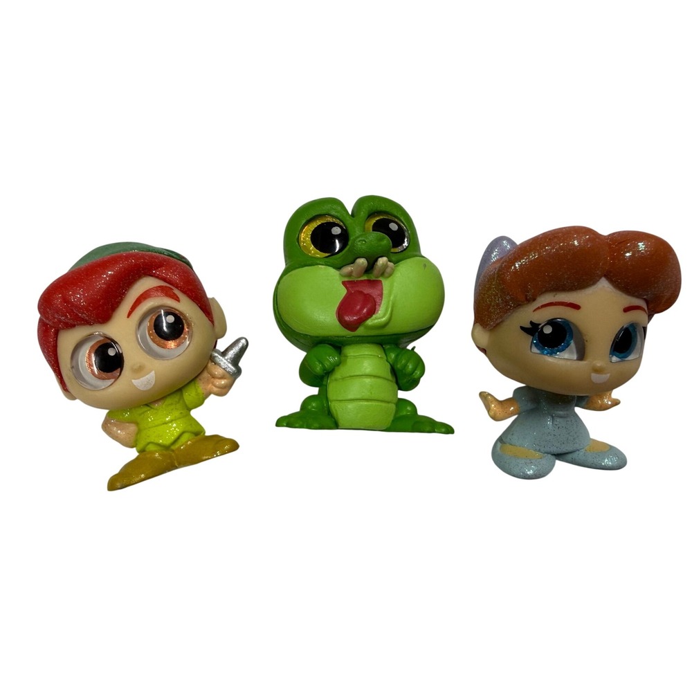 Disney Doorables Peter Pan Wendy Tick-Tock Crocodile Mini Figures 3 Pack Lot